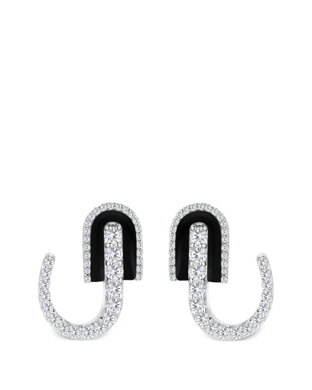 UNION LOS ANGELES Black Diamond And Onyx Earrings