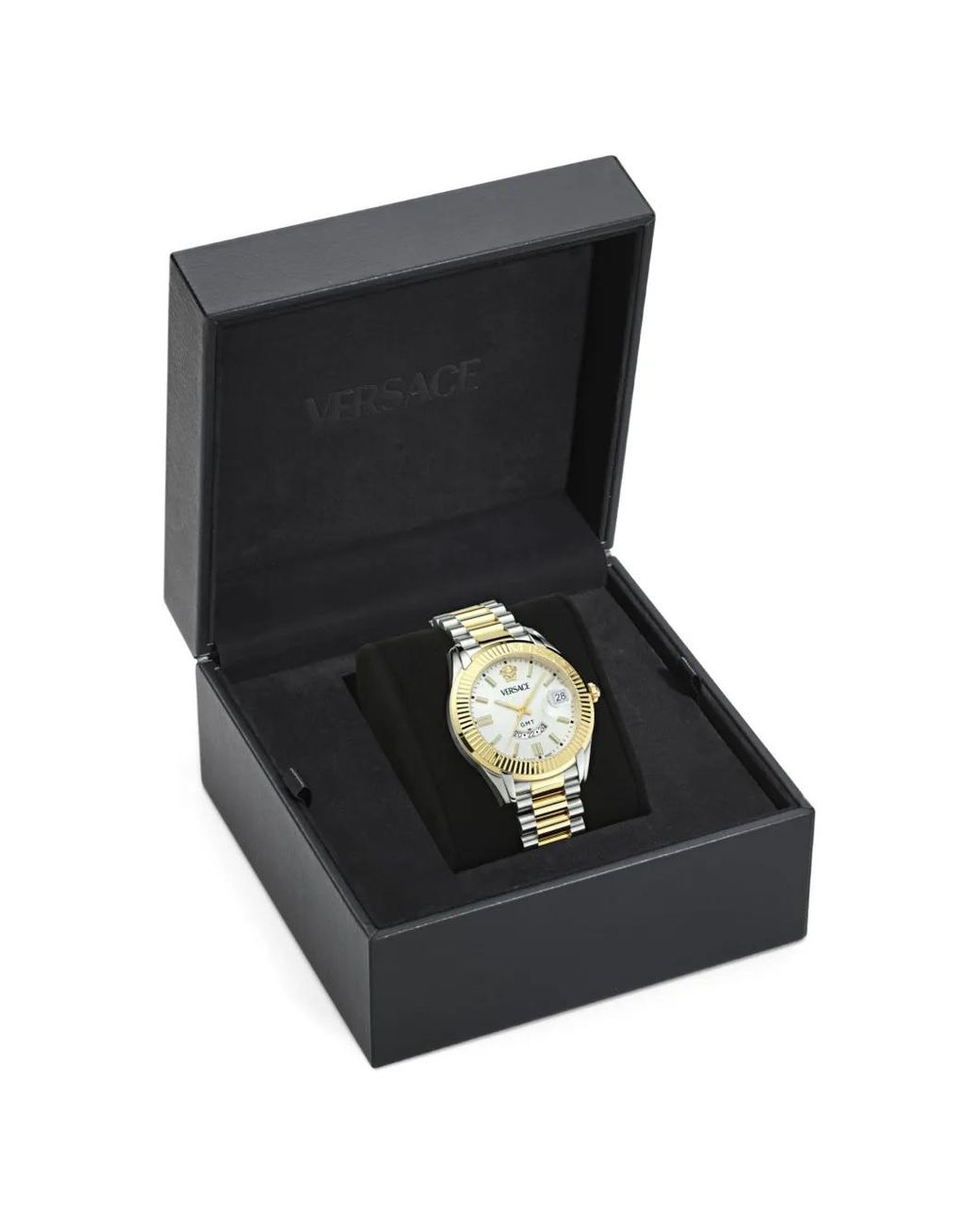 Versace Metallic Apodis Fluted Bezel 41Mm Watch for men