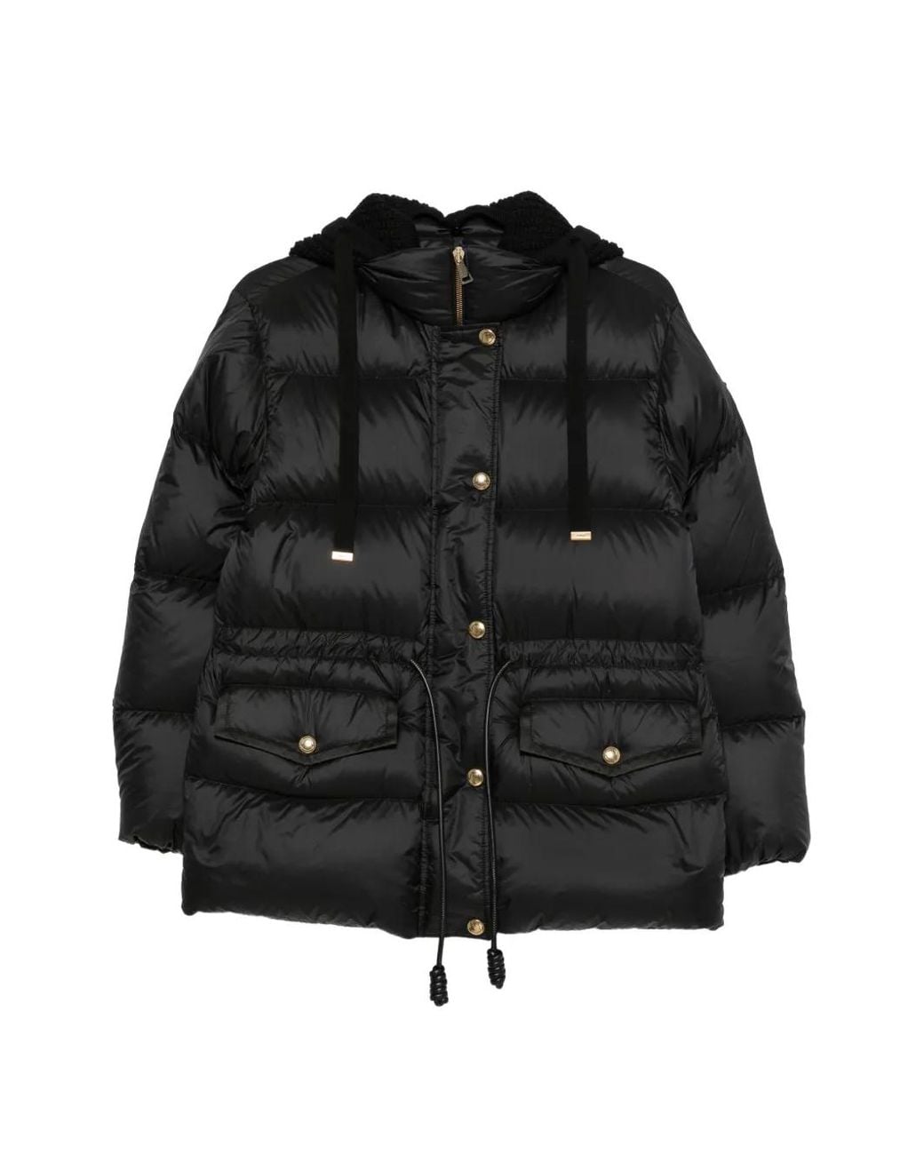 Moncler Black Diaphane Quilted Drawstring Jacket