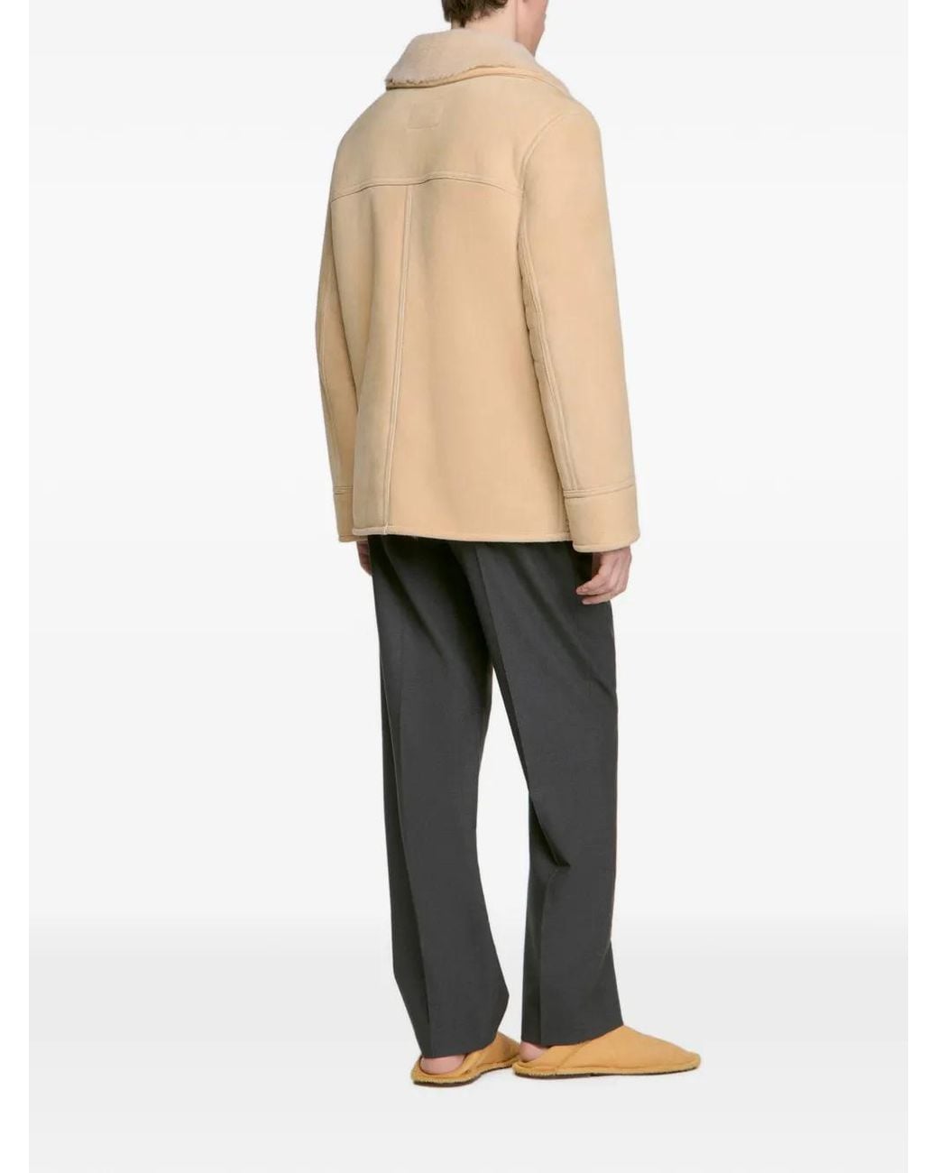 Sandro Natural Shearling Leather Jacket for men