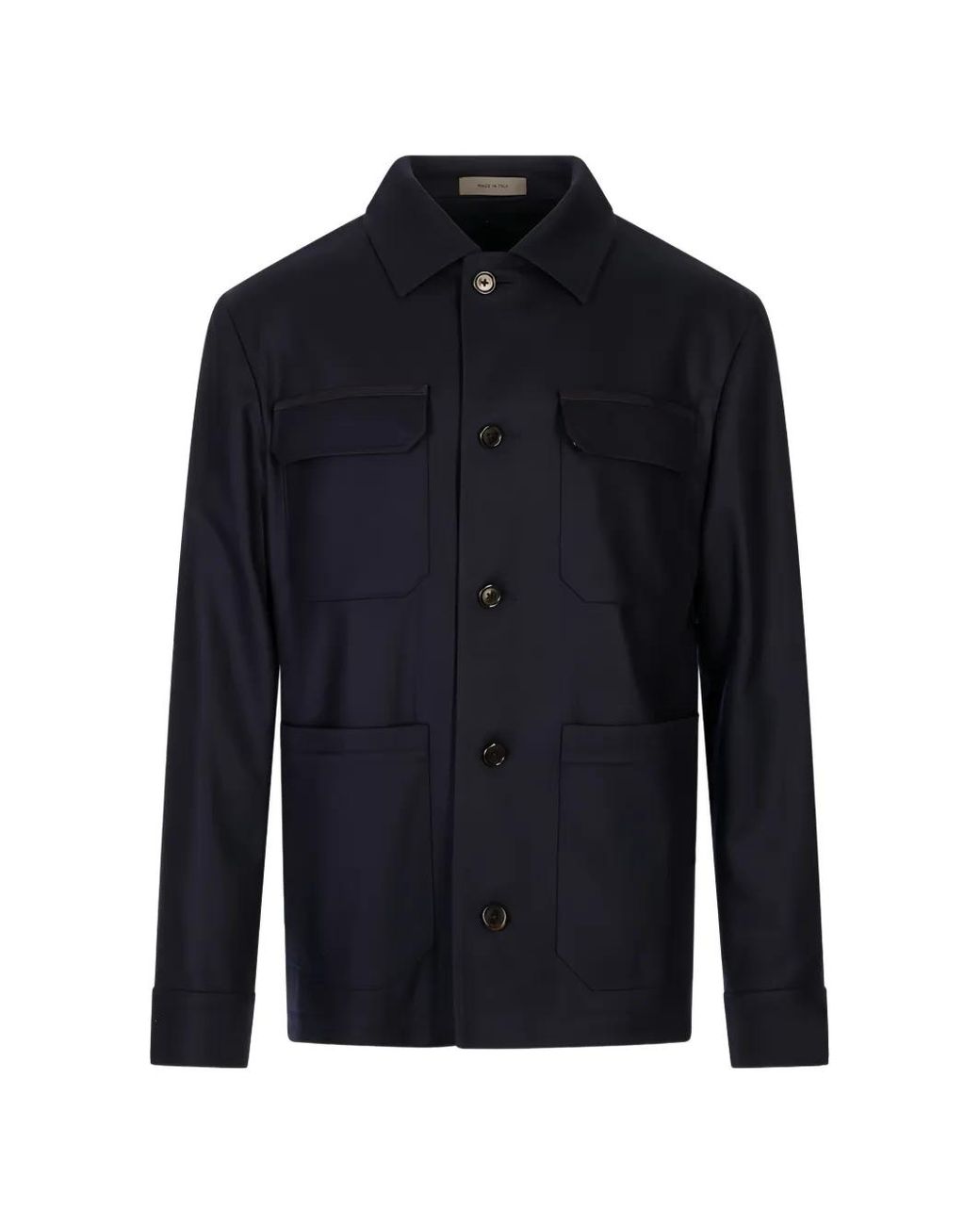 Corneliani Blue Button-Up Multi-Pocket Jacket for men