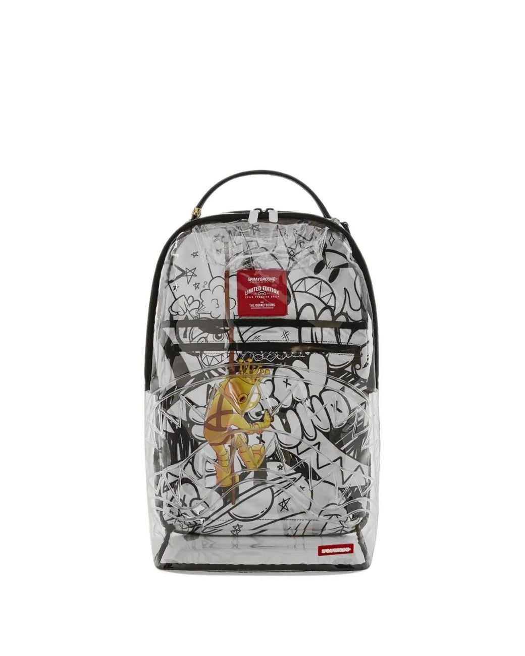 Sprayground White Astromane Sky Writer Clear Backpack for men
