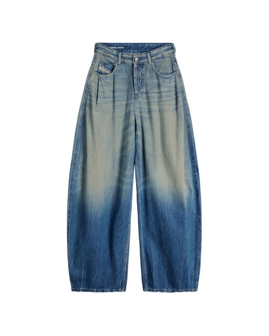 DIESEL Blue Relaxed Jeans High-Waist 1987 D-Khelz