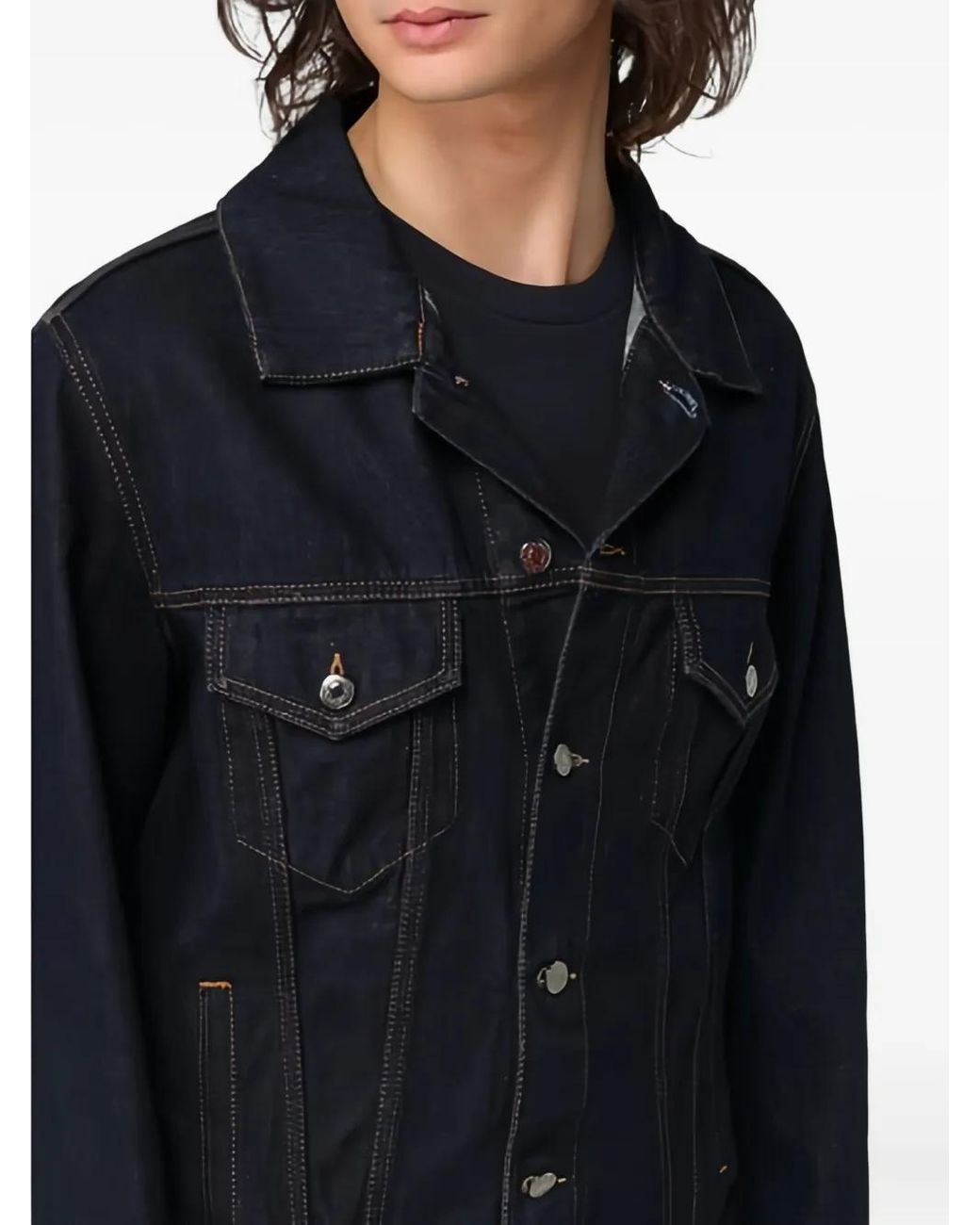 MSGM Blue Buttoned Denim Jacket for men