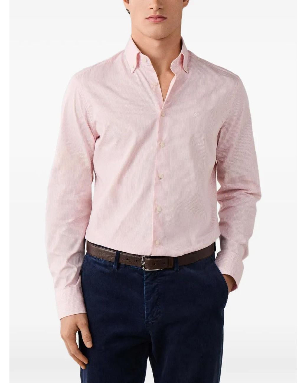 Camicia City Deck Con Colletto Button-Down di Hackett in Pink da Uomo