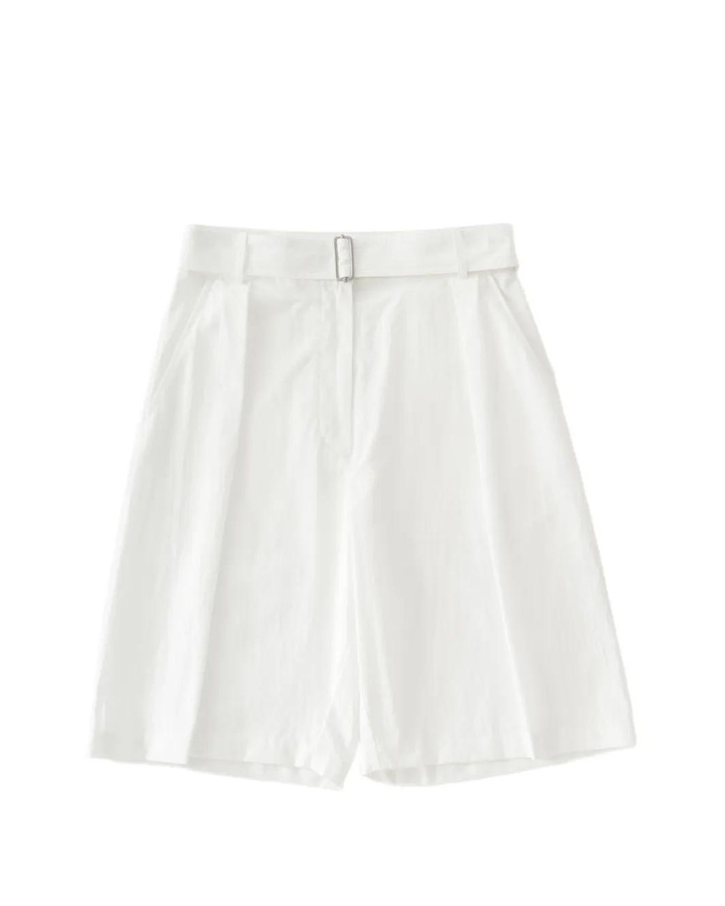 Studio Nicholson White Creon Belted Pleated Shorts
