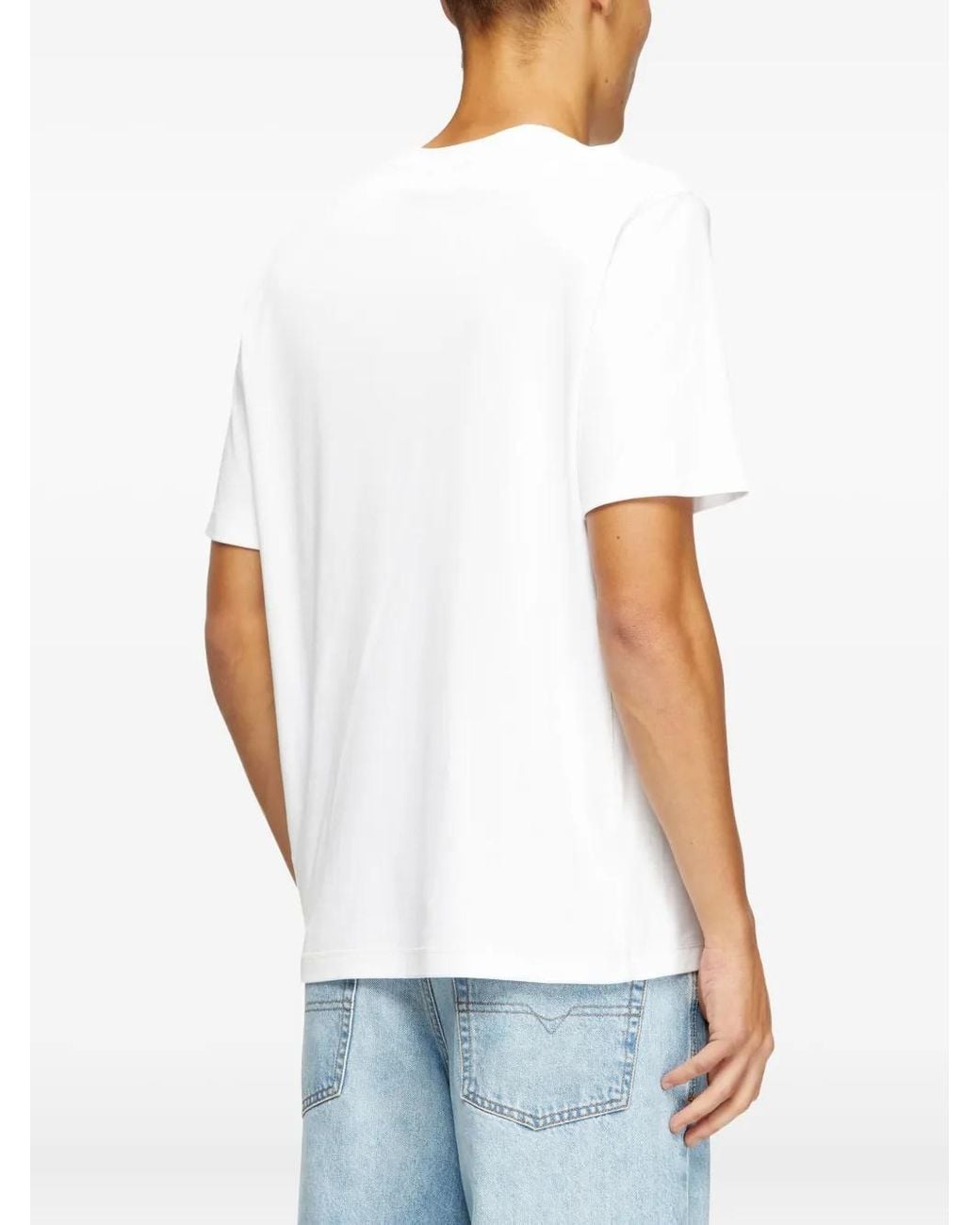 DIESEL White T-Shirt Adjust Tr for men