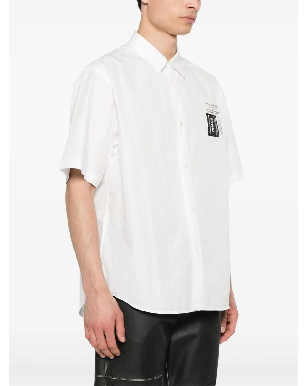 Undercover White Logo-Patch Cotton Shirt for men