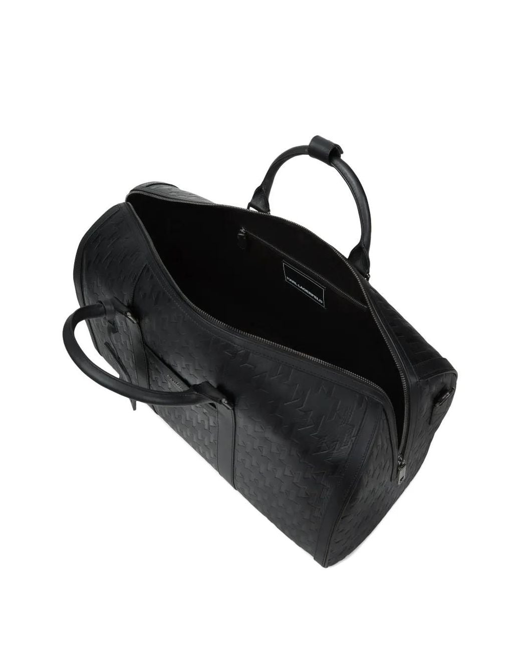 Karl Lagerfeld Black K/Loom Leather Duffle Bag for men