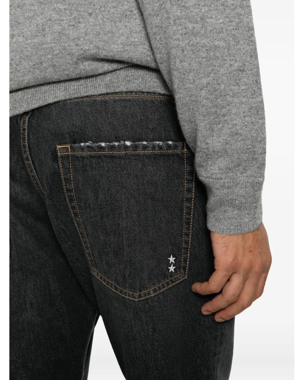 ICON DENIM Gray Josh Faded-Effect Distressed-Finish Jeans for men