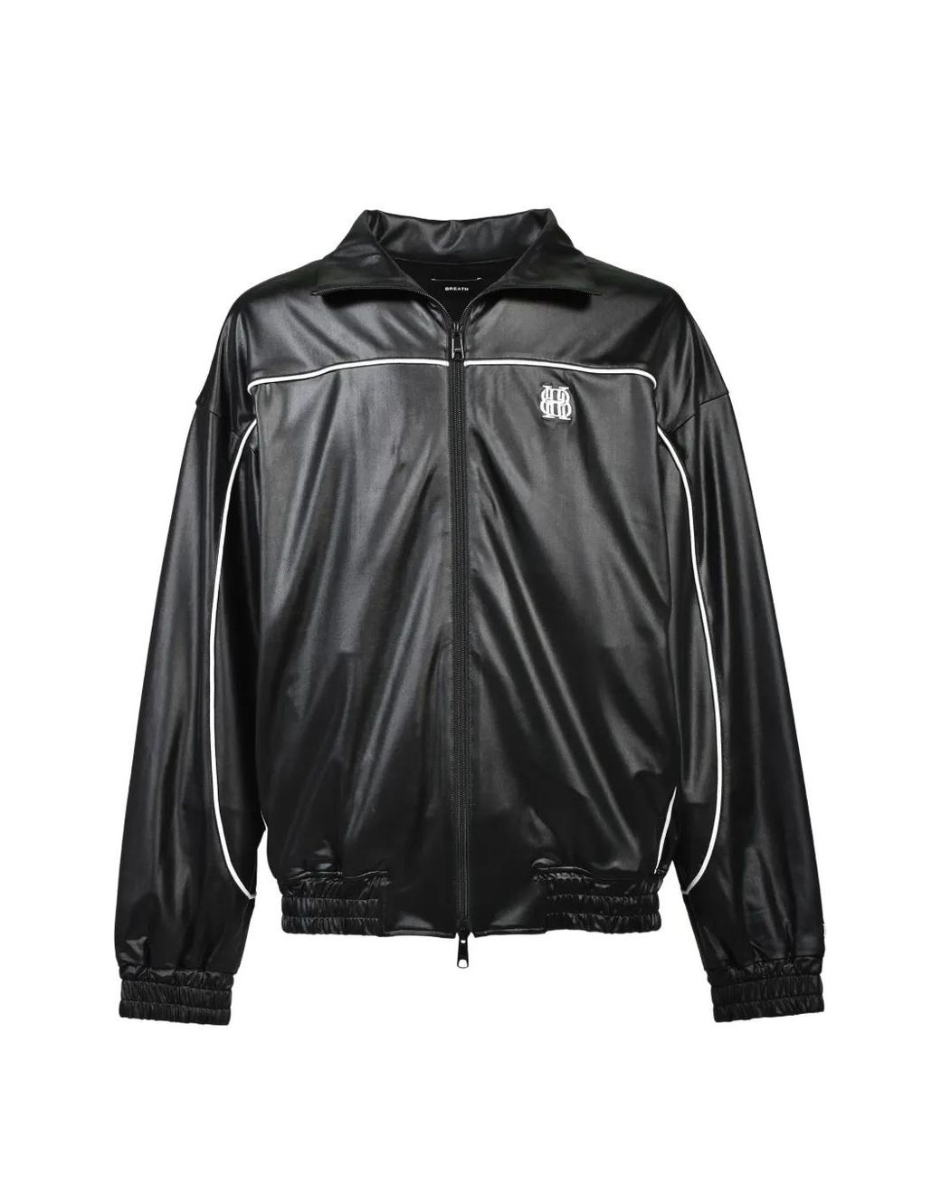 BREATH Black Piping Zip-Up Jacket for men