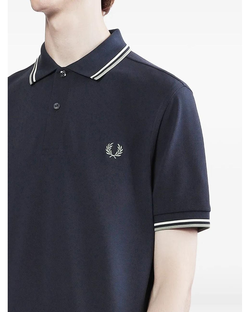 Fred Perry Blue Twin-Tipped Piqué Polo Shirt for men
