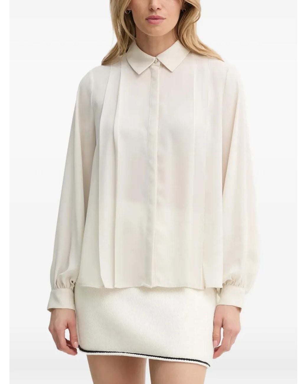 Bruuns Bazaar White Pleated Shirt