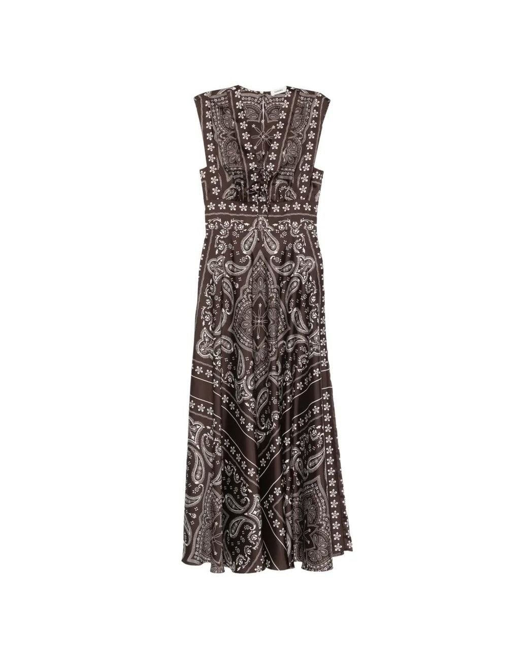 Sandro White Bandana-Print Maxi Dress