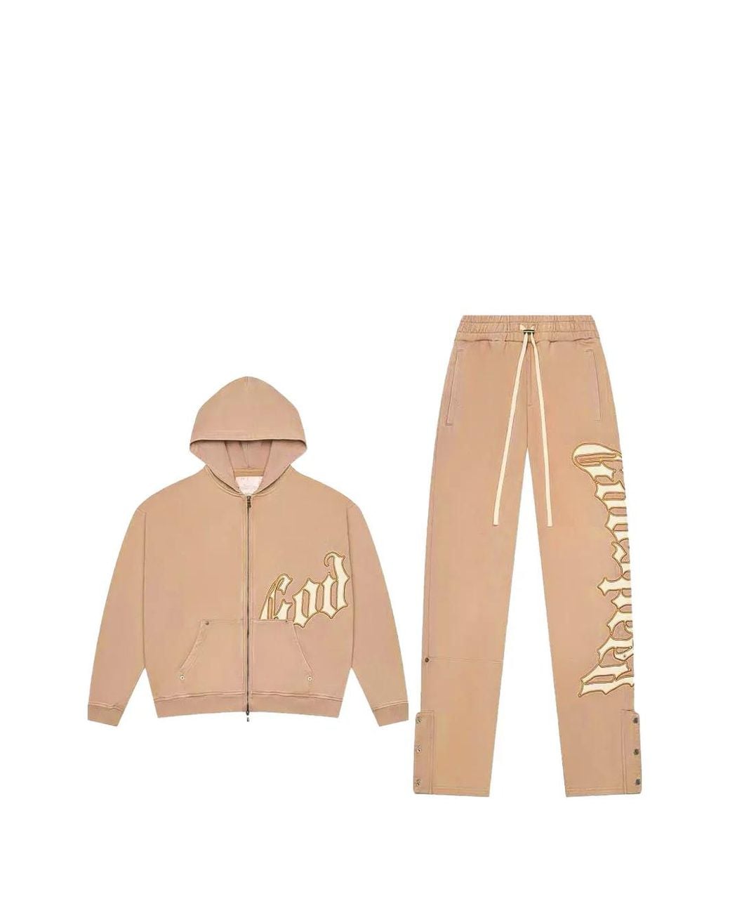 Godspeed Natural Og Logo-Patch Zip-Up Tracksuit for men
