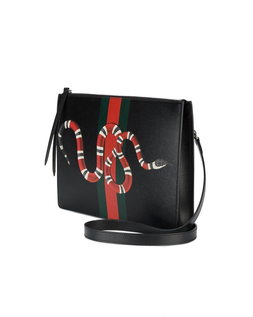 Gucci Web And Snake Messenger Bag in Black for Men | Lyst