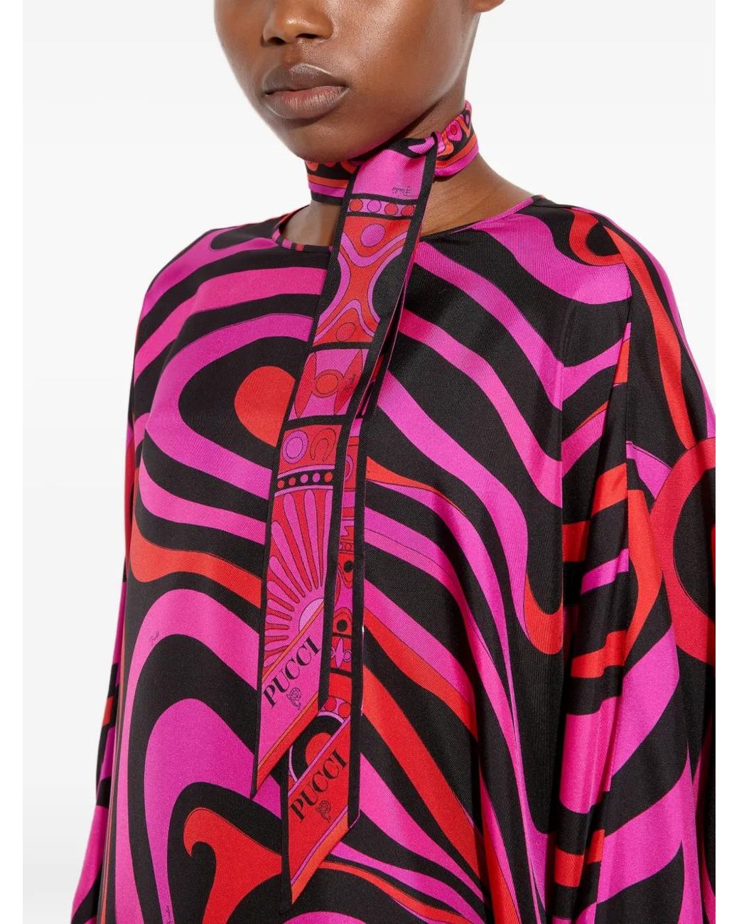 Emilio Pucci Red Mixed-Print Silk Twill