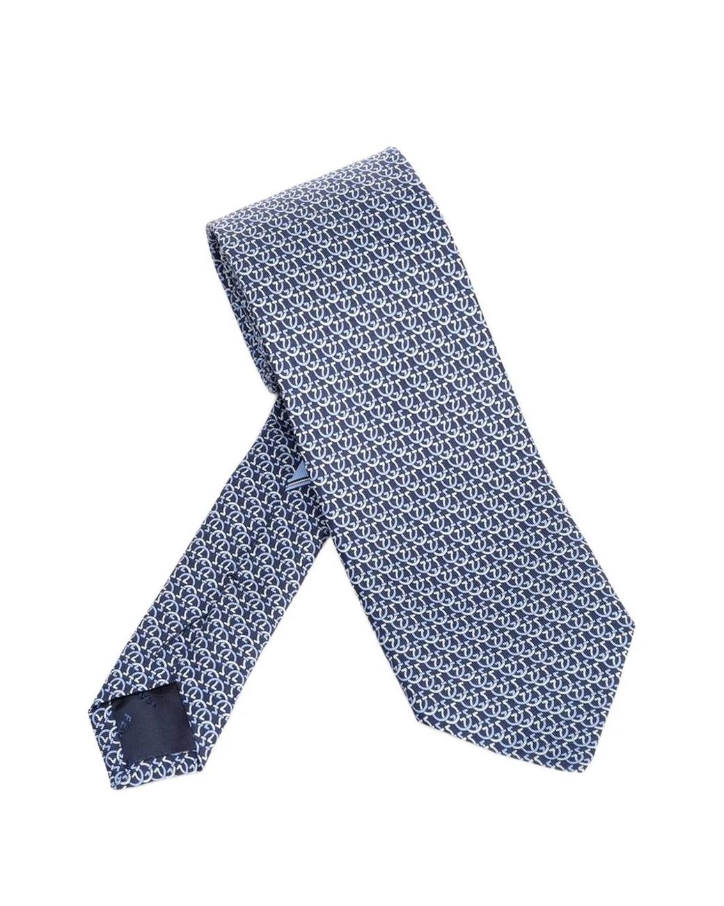 Ferragamo Blue Pointed-Tip Tie for men