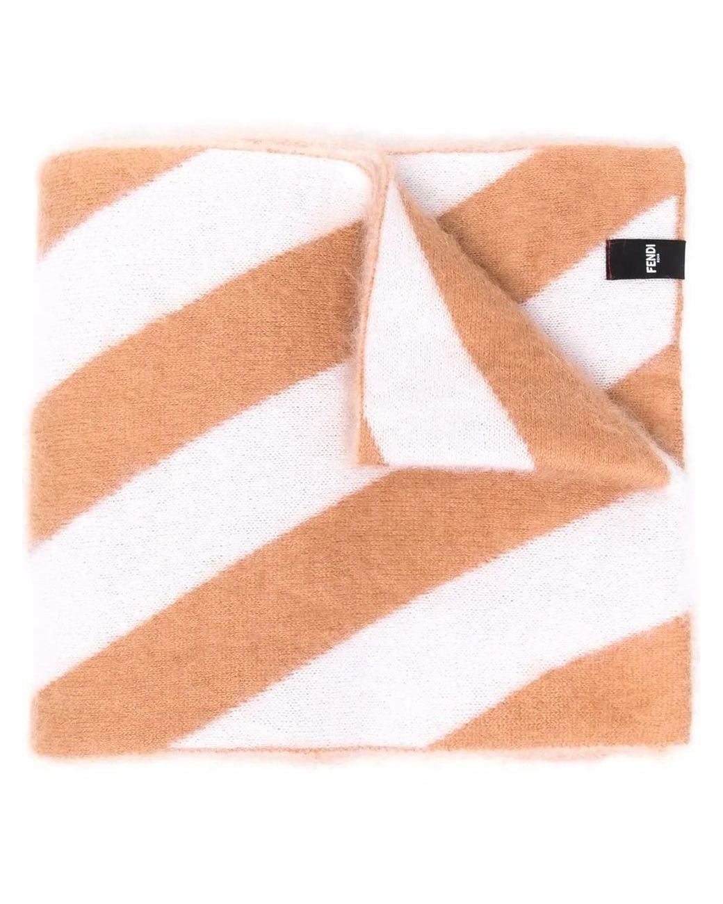Fendi Pink Striped Mohair-Blend Scarf