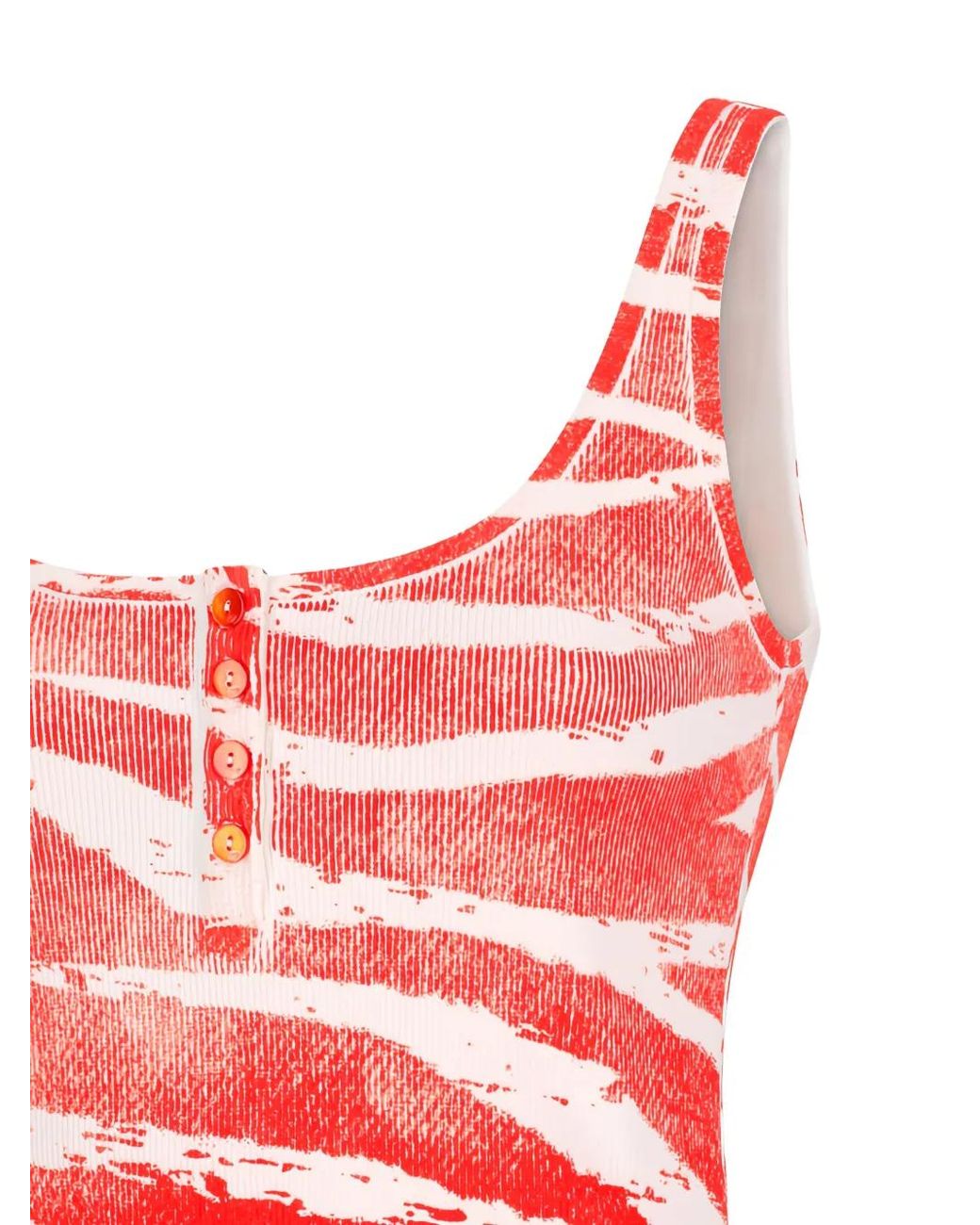Blumarine Red Haut À Imprimé Zébré Et Patte De Boutonnage