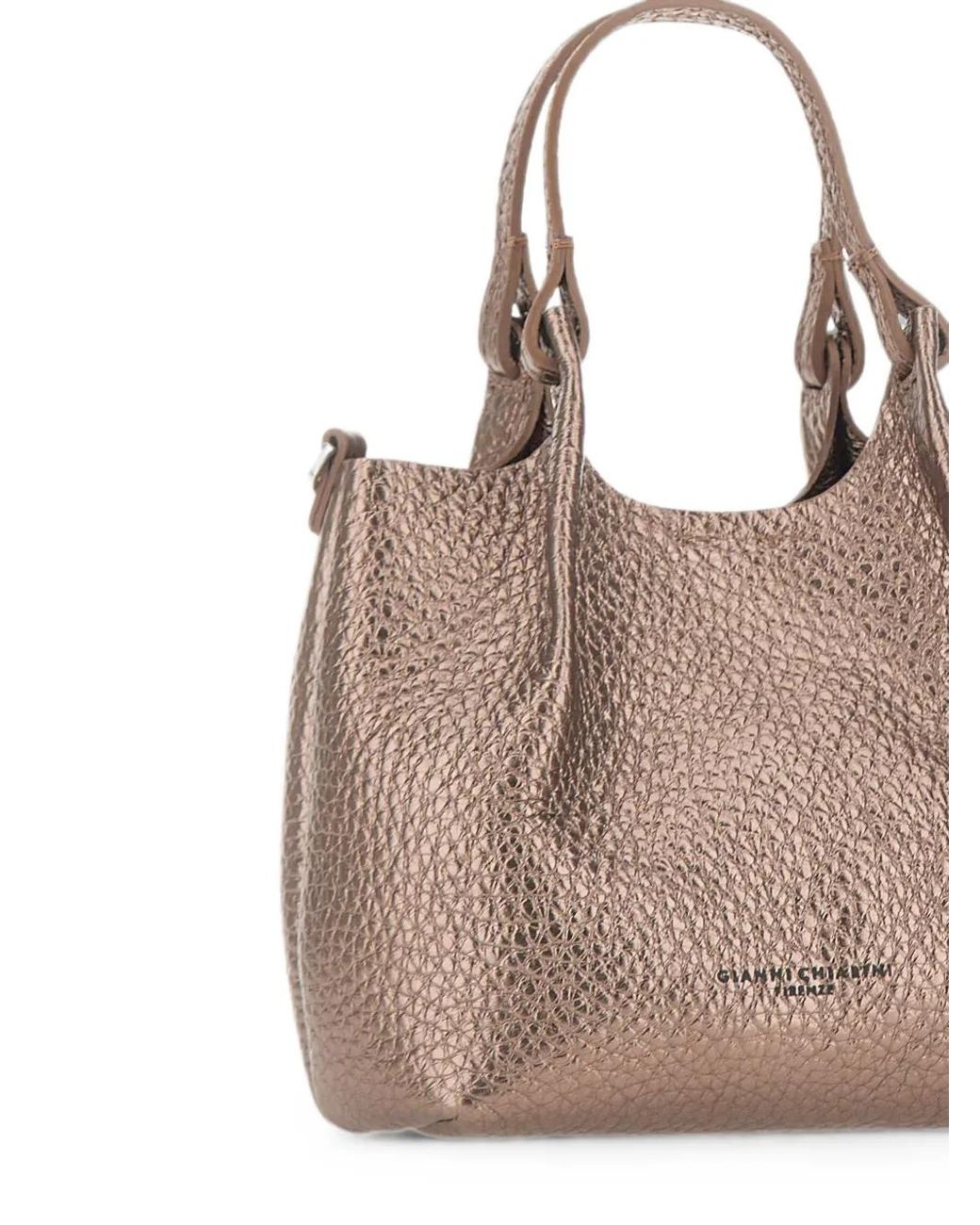 Gianni Chiarini Brown Small Dua Grain-Leather Tote Bag