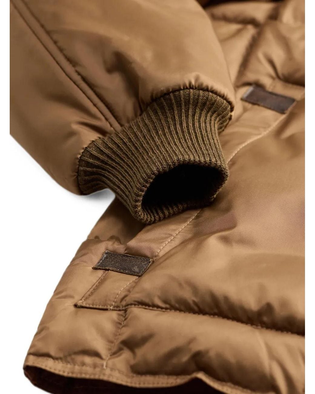 RRL Brown Quilted Zip-Up Coat for men