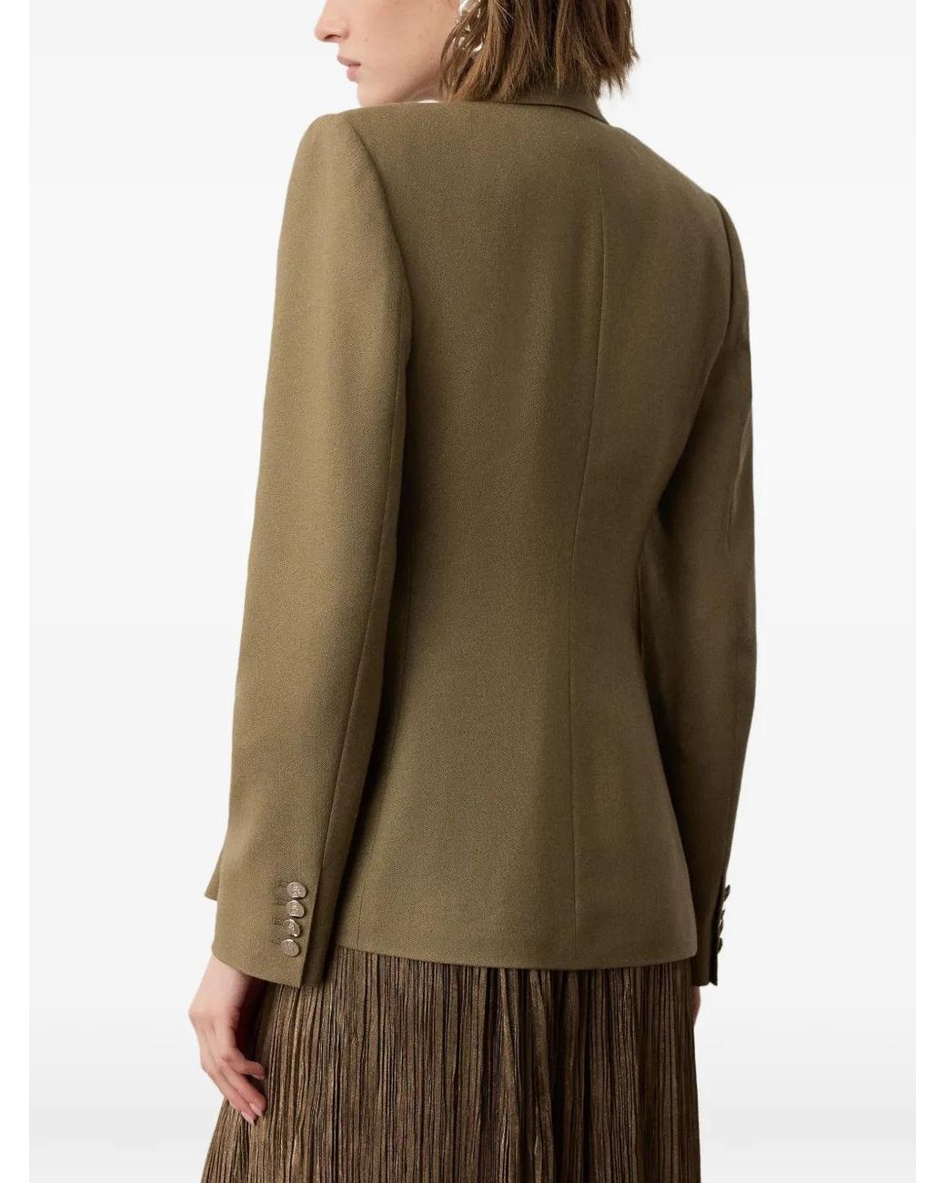 Ralph Lauren Green Camden Double-Breasted Cashmere Jacket