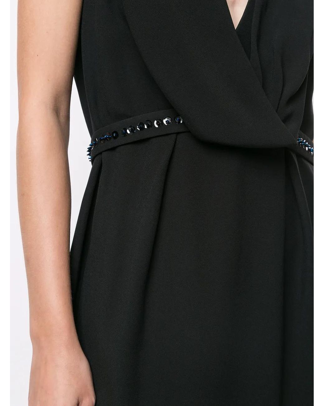 Delpozo Black V-Neck Long Dress