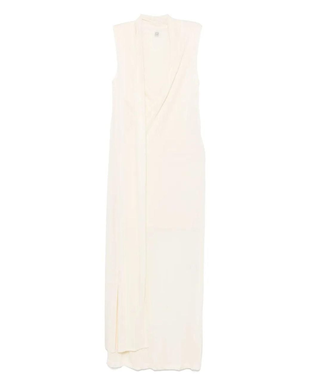 Totême White Overlapped Scarf Dress