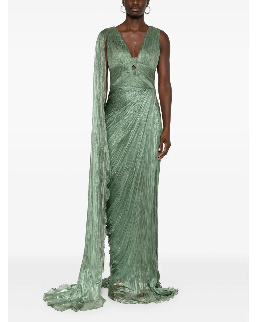 IRIS SERBAN Zaian Maxi Dress in Green | Lyst
