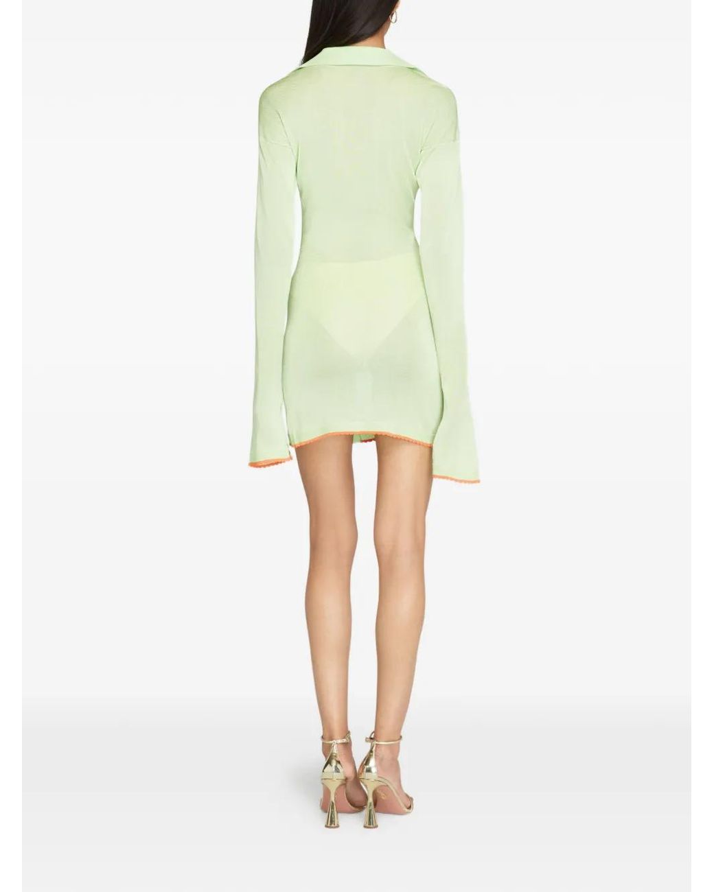 Donde Esteban Green Long-Sleeve Mini Dress