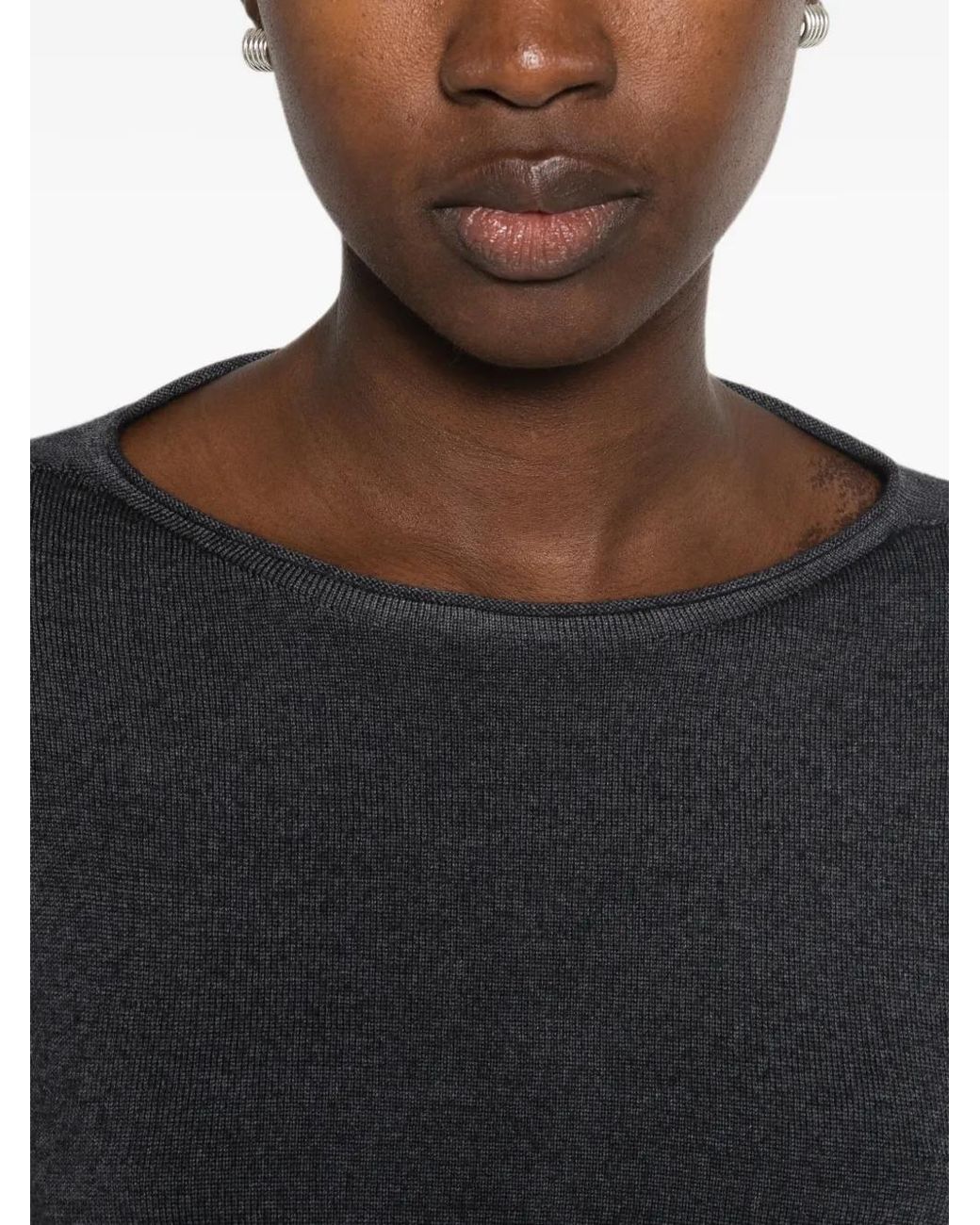 AROVESCIO Gray Drop-Shoulder Sweater