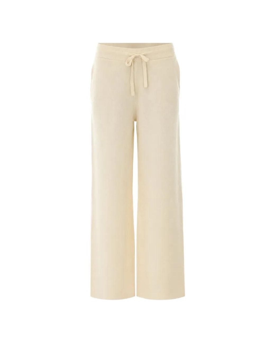 Soft Goat White Double-Knit Track Pants