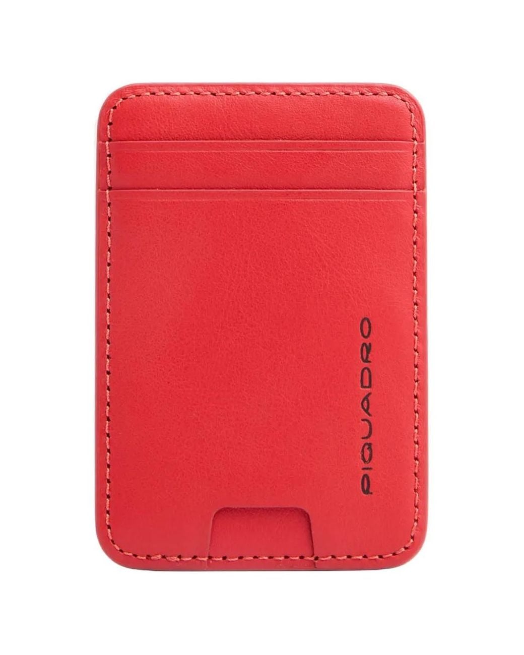 Piquadro Red Logo-Print Cardholder for men