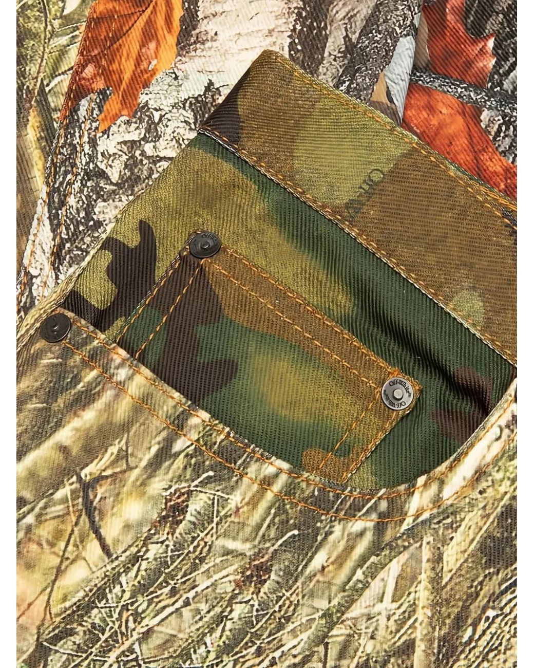 Off-White c/o Virgil Abloh Green Camo-Print Straight-Leg Jeans for men