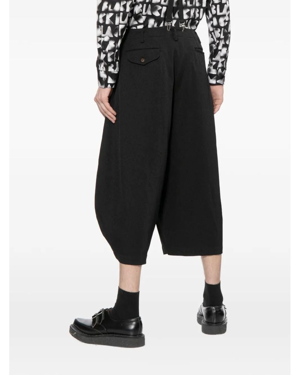 COMME DES GARÇON BLACK Black Drop-Crotch Suspenders Trousers