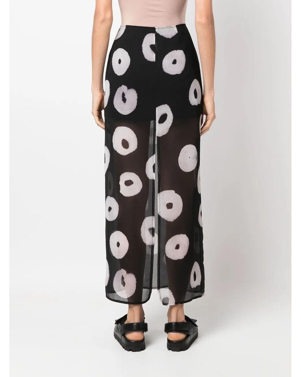 Nina Ricci Black Semi Sheer Printed Skirt