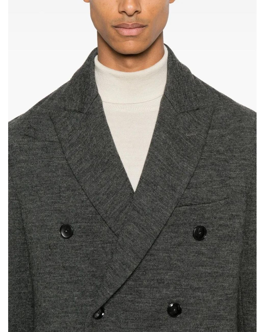 Barena Gray Ribbed Coat for men