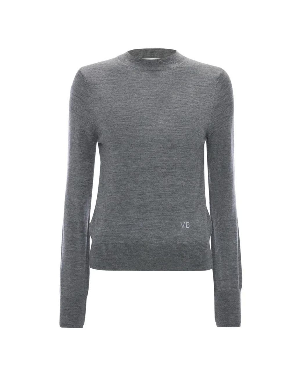Victoria Beckham Gray Austen Mock-Neck Sweater