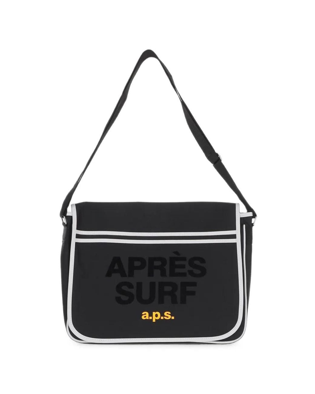 APRÈS SURF Black Logo-Print Contrast-Trim Shoulder Bag for men