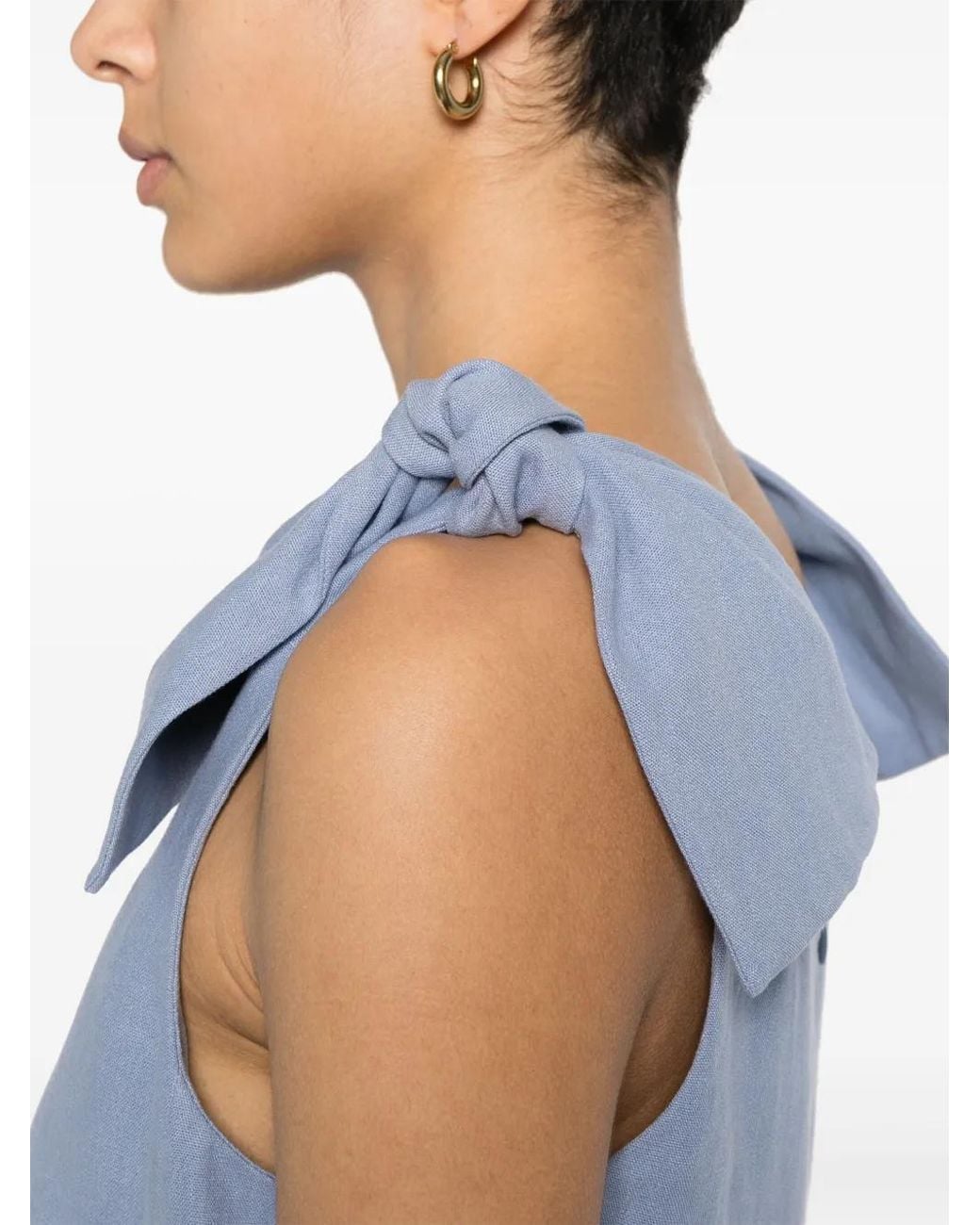 Chloé Blue Linen Midi Dress
