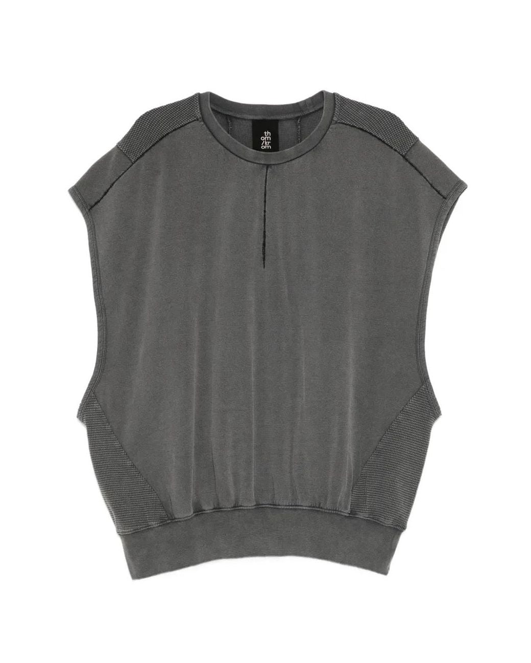 Thom Krom Gray Distressed-Effect Sleeveless Sweatshirt for men