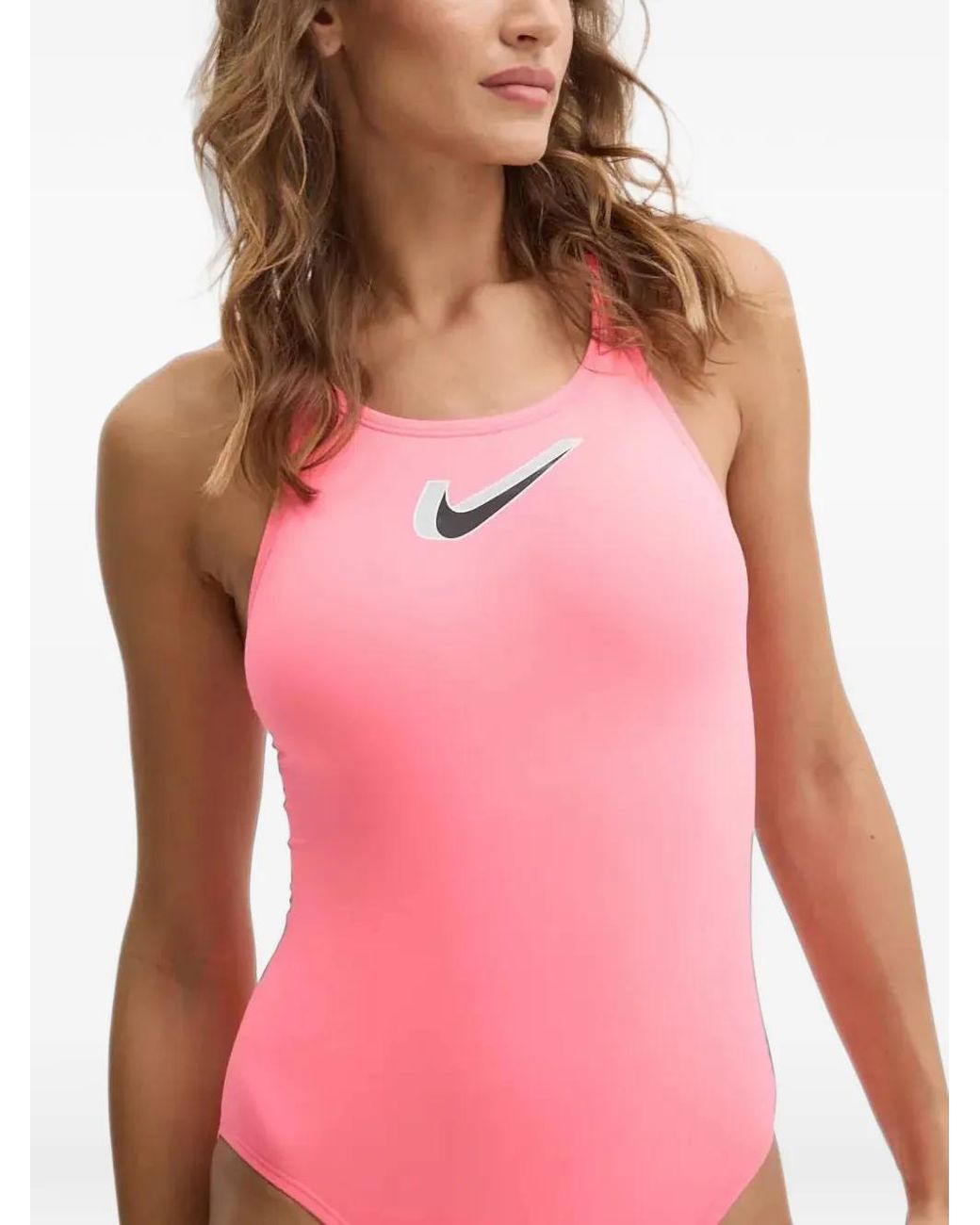 Nike Pink Swoosh Cut-Out Swimsuit