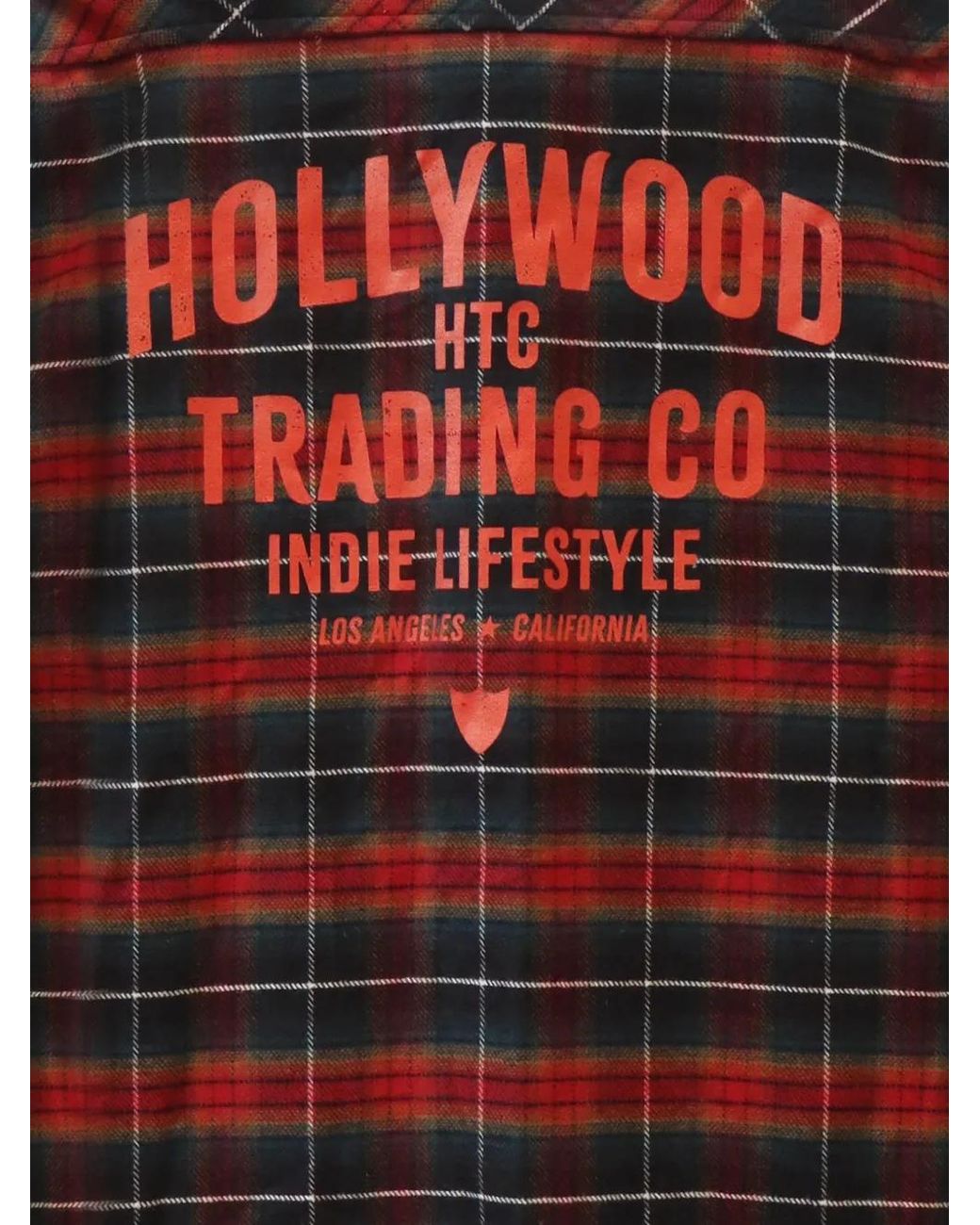 HTC Red Logo-Print Check-Pattern Shirt for men