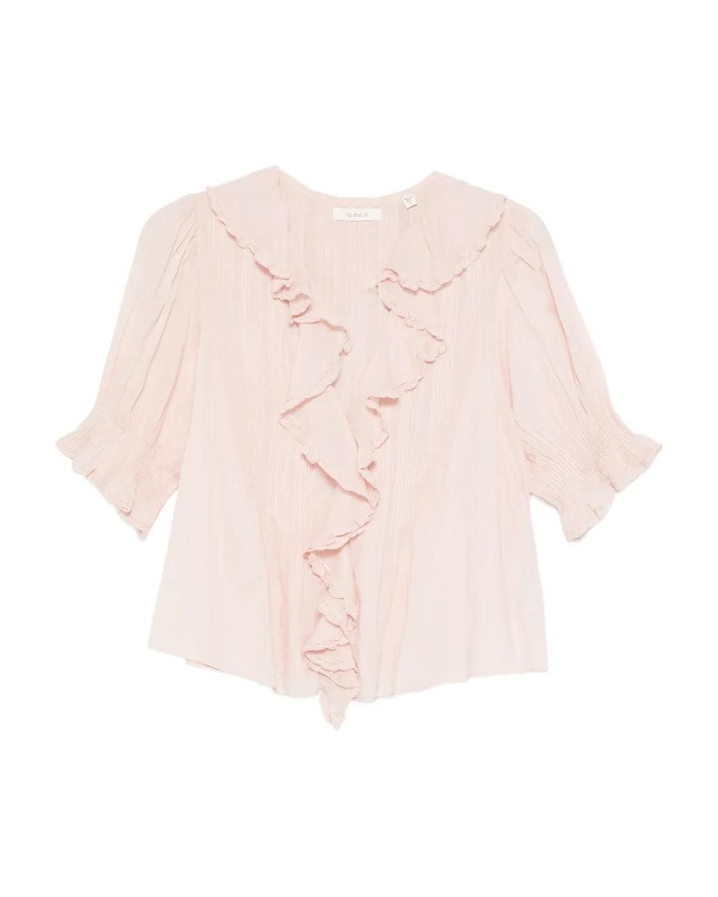 Doen Pink Henri Ruffled Top