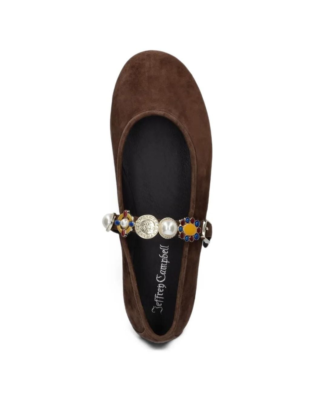 Jeffrey Campbell White Amarissa Embellished Buckled Ballet Flats