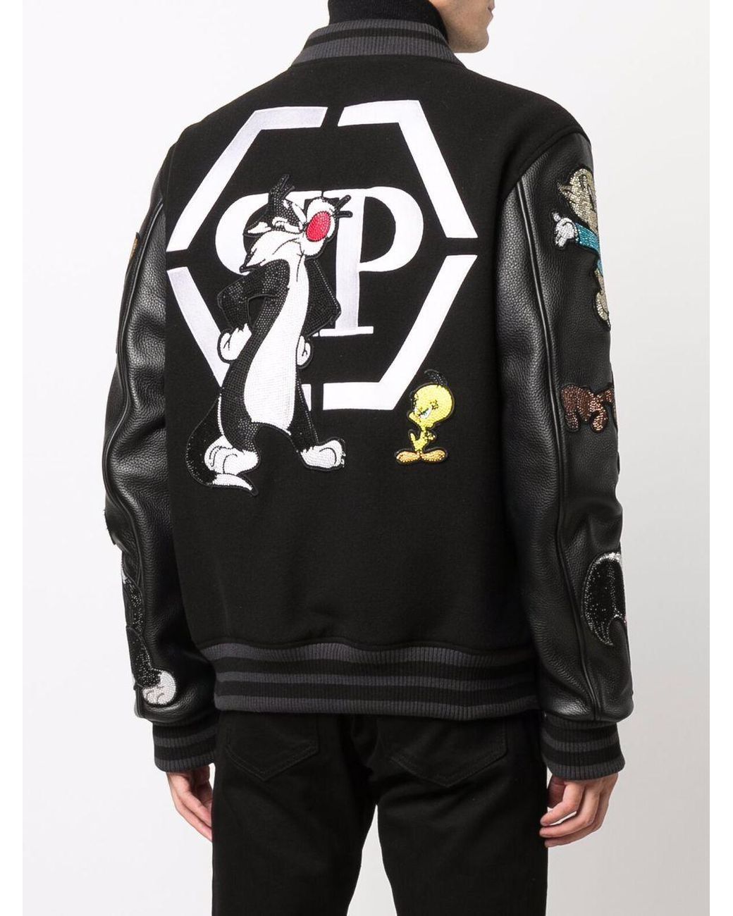 Philipp Plein X Looney Tunes Bomber Jacket in Black for Men | Lyst