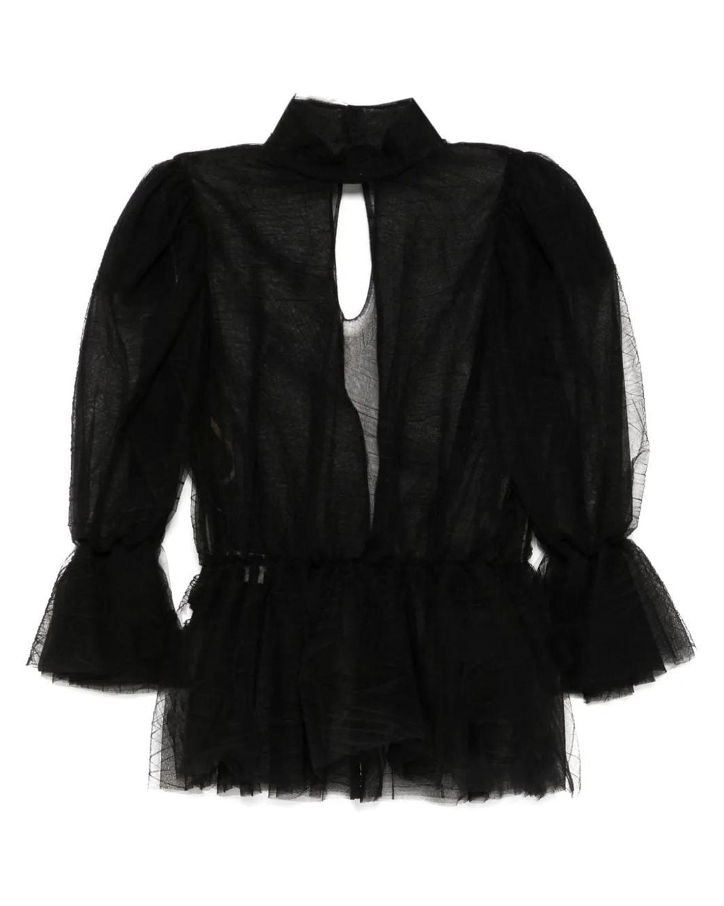 Saiid Kobeisy Black Ruffled Blouse