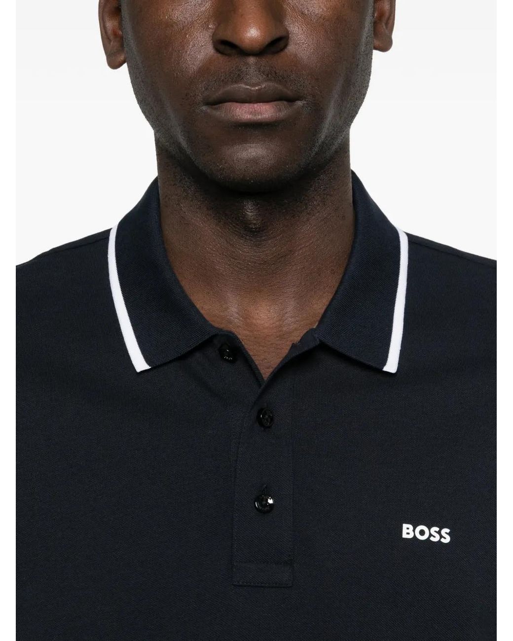 Boss Black Cotton-Piqué Polo Shirt With Contrast Tipping for men
