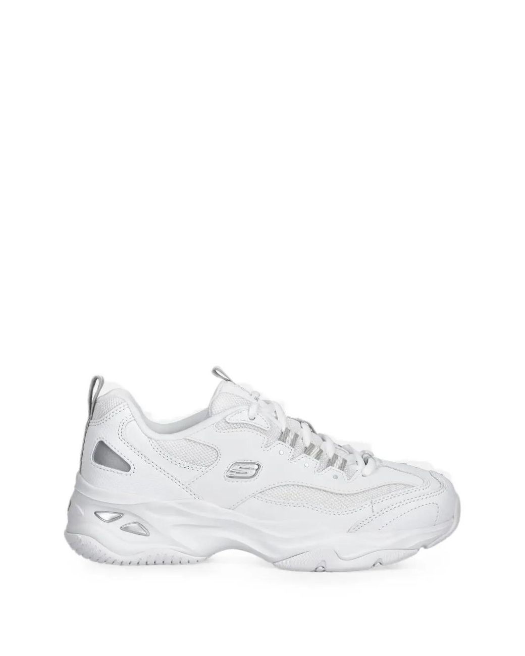 Skechers White D'Lites 4.0 Fresh Diva Chunky-Sole Sneakers
